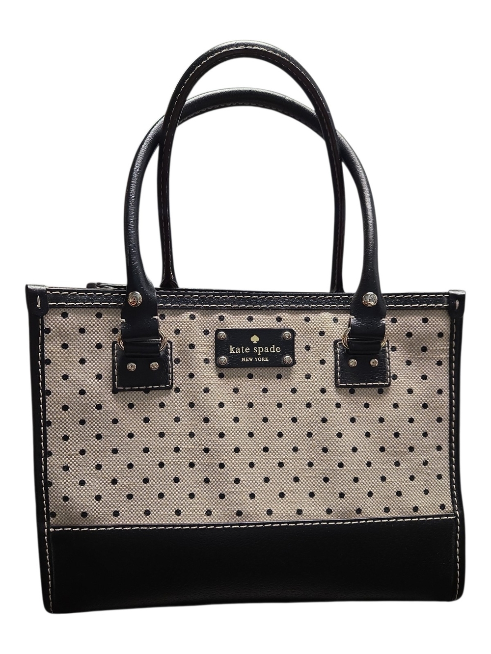 kate spade Black & Cream Polka Dot Tote Bag